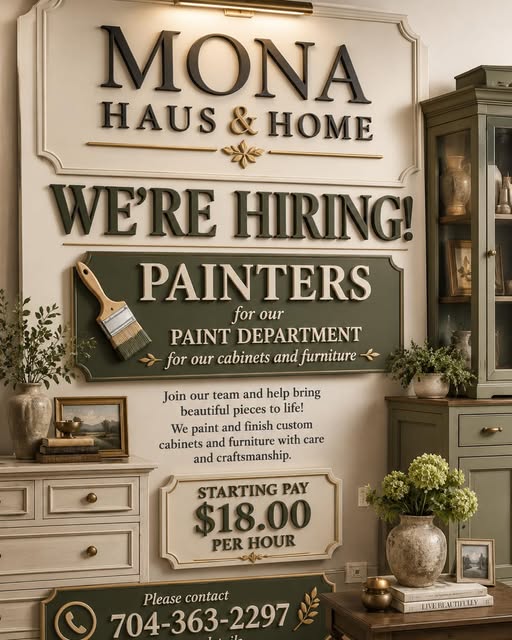 MONA Haus and Home hiring announcement from August 19, 2026